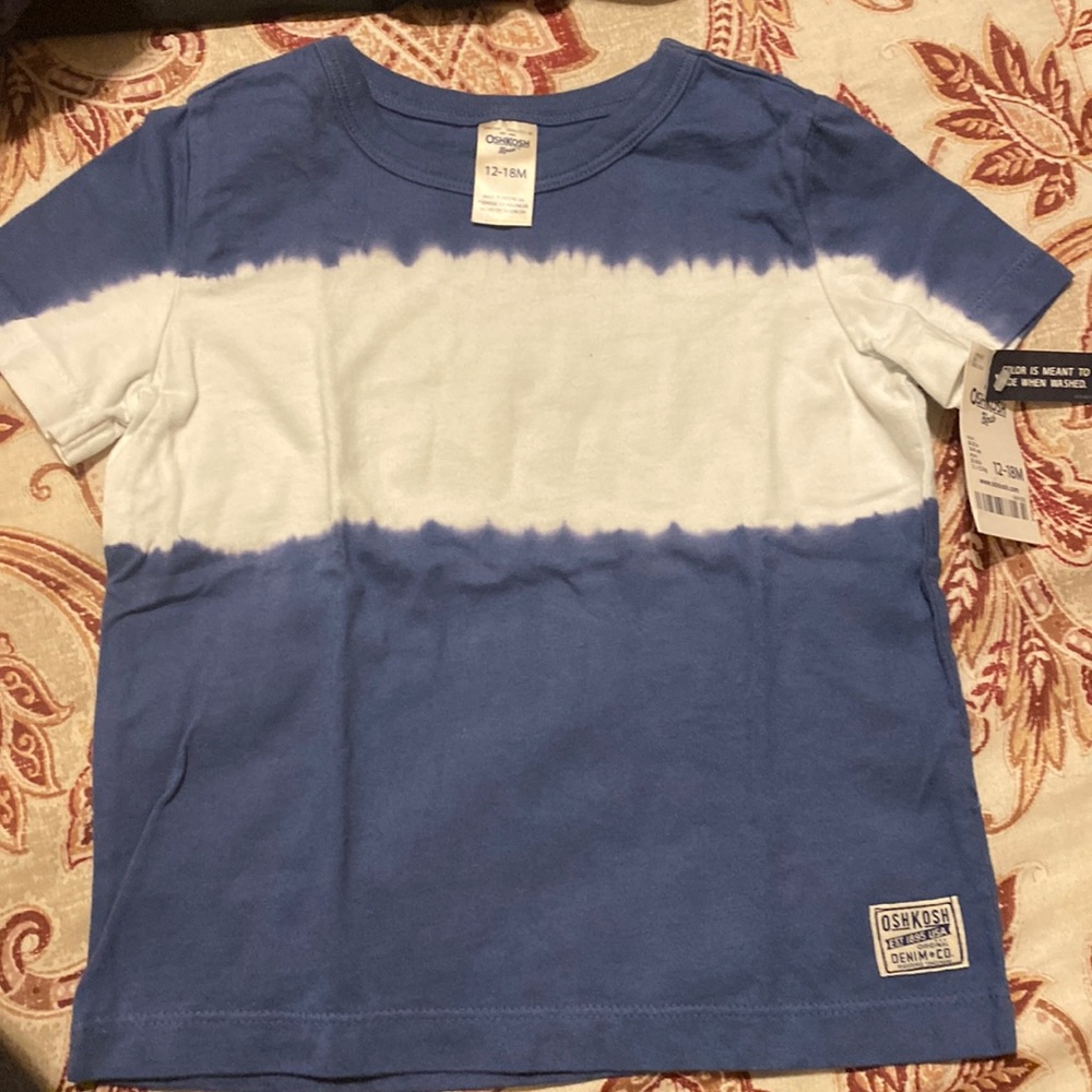NWT. OshKosh B’gosh 12-18 M tie-dye shirt.